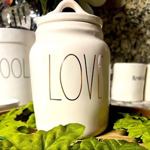 Rae Dunn LOVE Lidded Canister NWOT